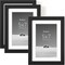 5x7 Picture Frame Set of 3 – Black Photo Frames for 4x6 or 5x7 Photos, Art Prints, Posters, Wall & Tabletop Display, Gallery Style Home Decor